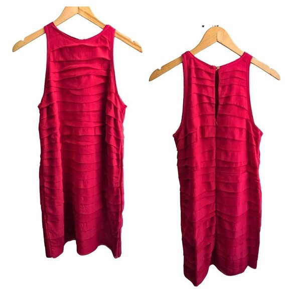 NICOLE MILLER ARTELIER 100% Silk Pink Ruffle Tiered Tank Dress Coquette Size 6 - Picture 1 of 8